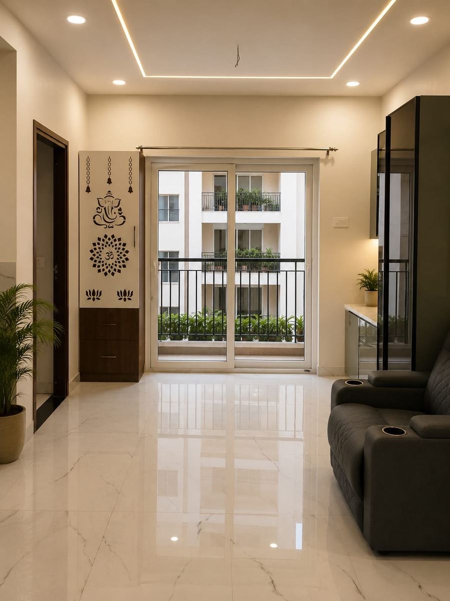 Full-height balcony opening in a Middle Town flat